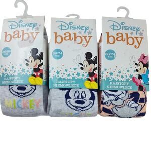 Disney Mickey & Minnie Mouse Gray Pink Baby Tights NIP